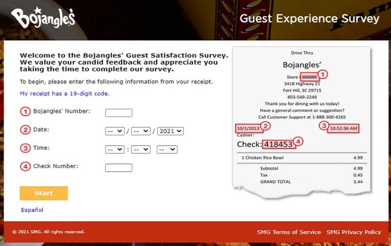 Bojangleslistens Survey – Bojangles Guest Experience Survey