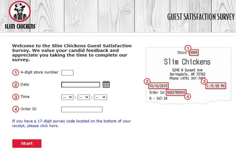 Slim Chickens Guest Satisfaction Survey @ slimchickenslistens.smg.com